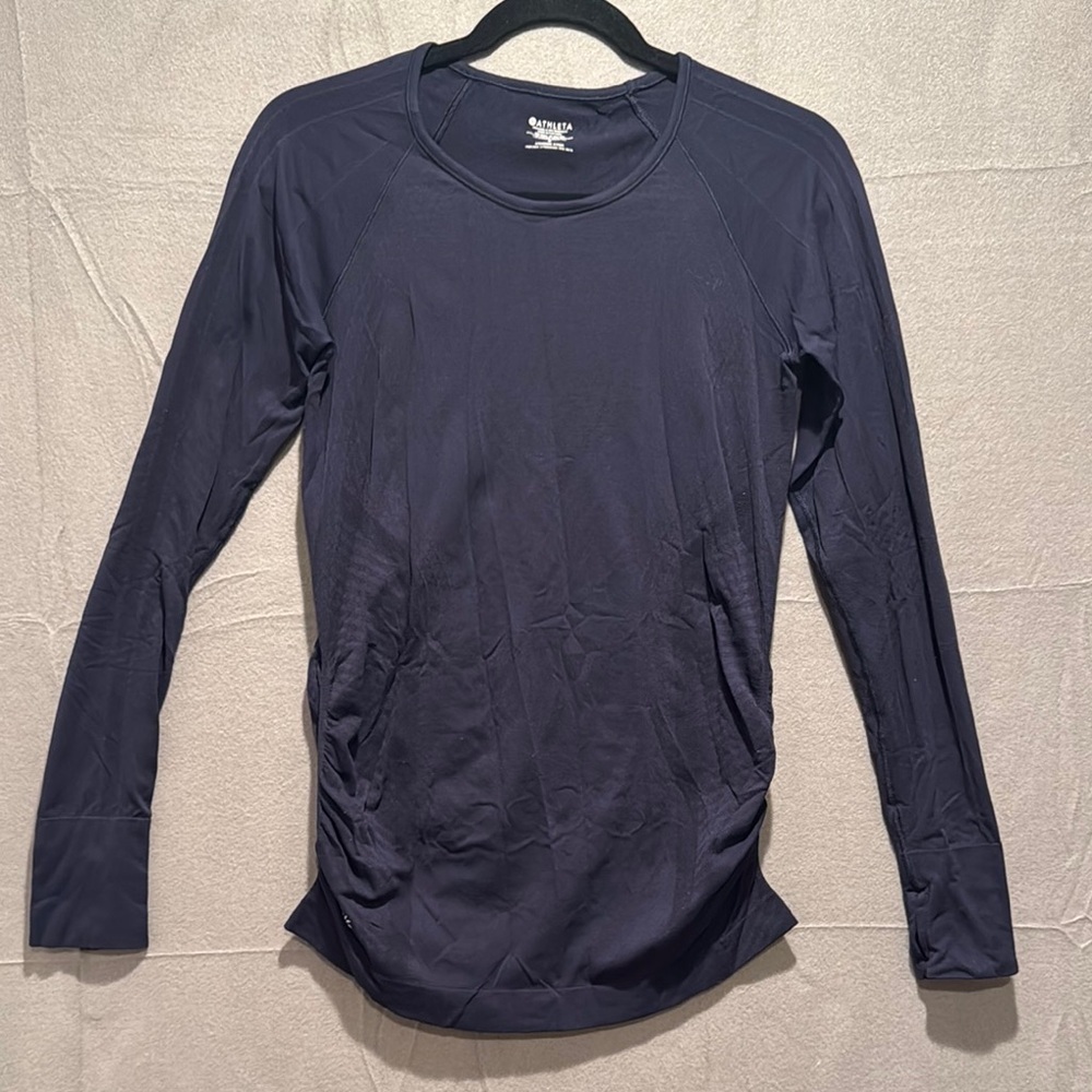 Athleta Blue Fitted Long Sleeve Tee